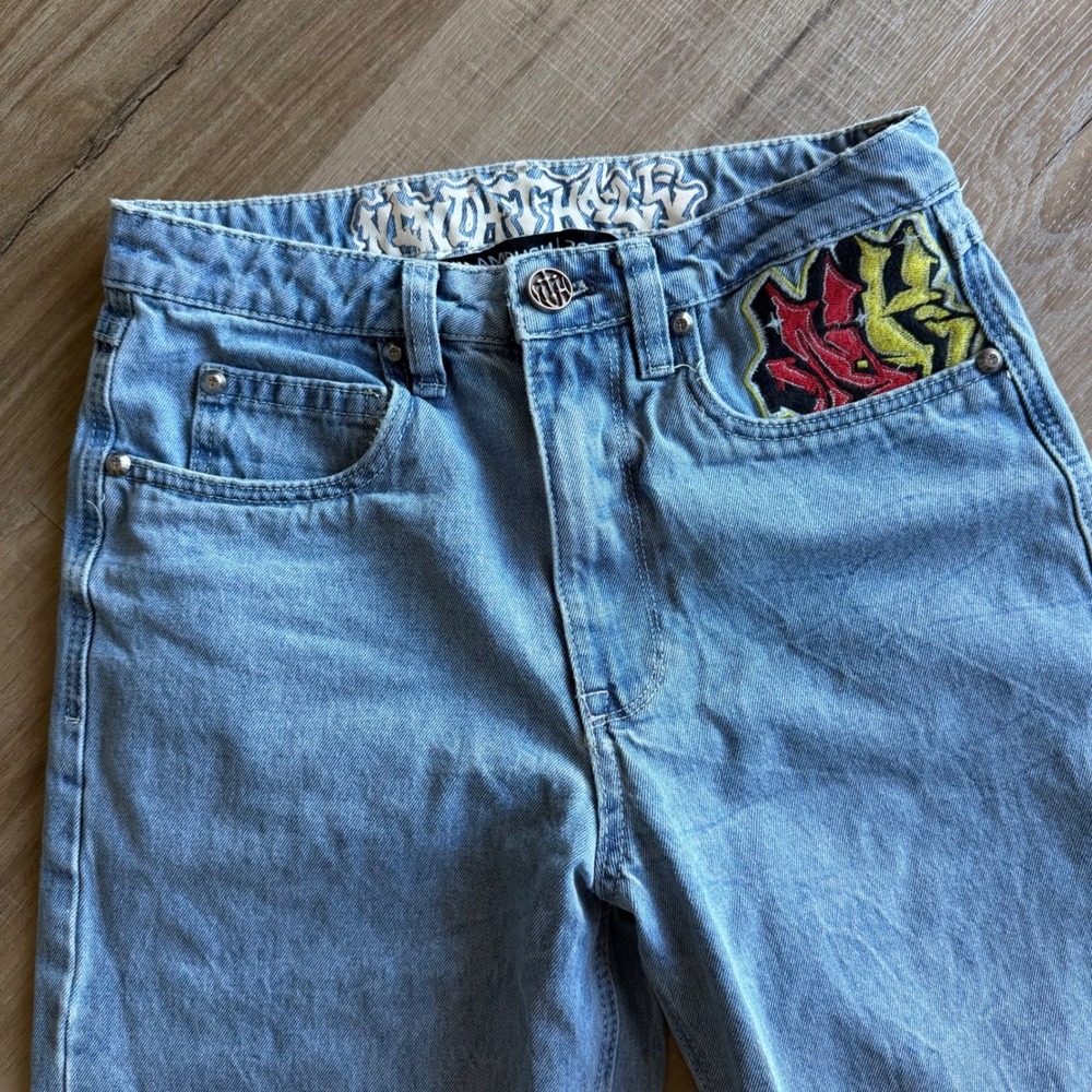 Ninth Hall Ambush Dragon Embroidery Light Wash Denim Jeans Streetwear Size 28